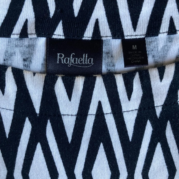 Almost new Rafaella top. Cotton knit geometric black and white medium - Picture 2 of 8